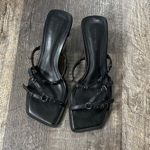 Stylish Black Leather Sandals